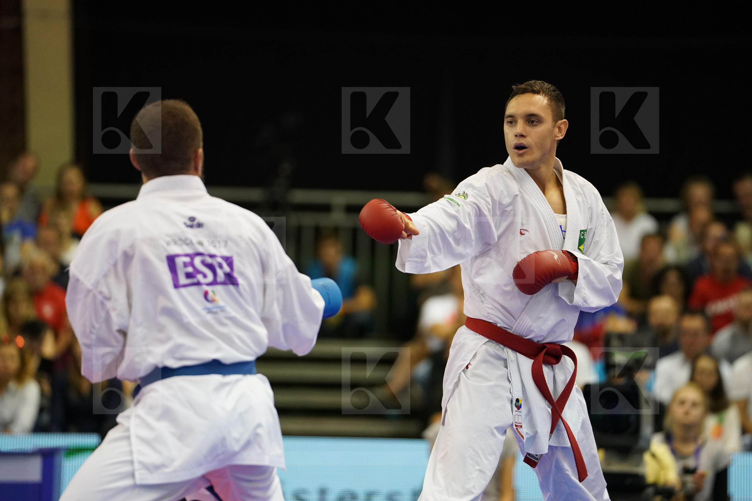 Brazil bronze match Gomez Garcia Matias Male Kumite -60kg Santos Brose Douglas Spain